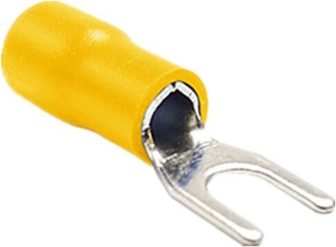 100Pcs SV1.25-3 Insulated Fork Spade Wire Connector Electrical Crimp Terminal 22-16AWG U-Type (Black) in Saudi Arabia