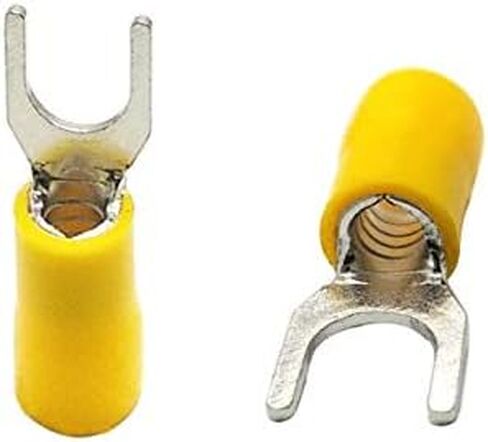 100Pcs SV1.25-3 Insulated Fork Spade Wire Connector Electrical Crimp Terminal 22-16AWG U-Type (Black) in Saudi Arabia