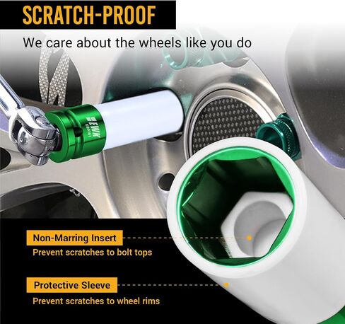 EWK 1/2" Drive 17 mm CR-MO Lug Nut Impact Socket, Non-Marring Thin Wall Wheel Rim Protector Socket in Saudi Arabia