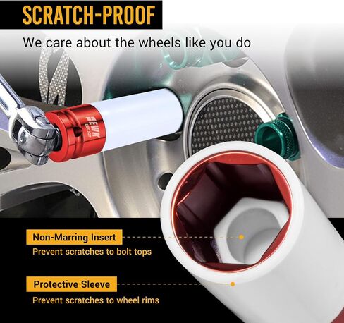 EWK 1/2" Drive 17 mm CR-MO Lug Nut Impact Socket, Non-Marring Thin Wall Wheel Rim Protector Socket in Saudi Arabia