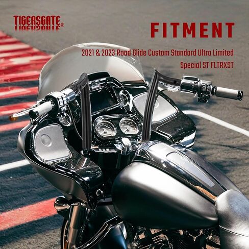 TIGERSGATE 14" Rise 1.25" Fat Ape Hanger Handlebar & Wires & Cables Complete Kit for 2021 & 2023 Harley Road Glide Models (Black） in Kuwait