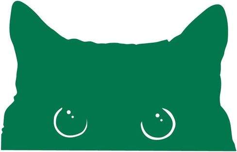 ملصق من الفينيل باللون الأسود للأماكن المغلقة والمفتوحة مقاس 15.24 سم من Curious Peeking Kitty Cat in Kuwait