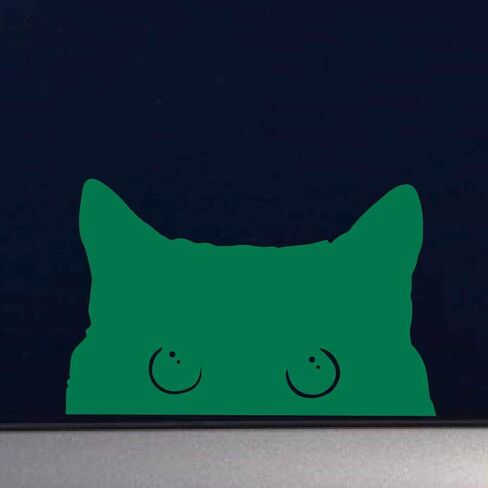 ملصق من الفينيل باللون الأسود للأماكن المغلقة والمفتوحة مقاس 15.24 سم من Curious Peeking Kitty Cat in Kuwait