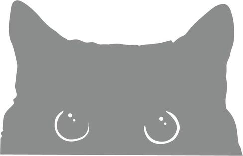 ملصق من الفينيل باللون الأسود للأماكن المغلقة والمفتوحة مقاس 15.24 سم من Curious Peeking Kitty Cat in Kuwait