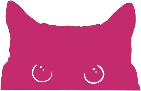 ملصق من الفينيل باللون الأسود للأماكن المغلقة والمفتوحة مقاس 15.24 سم من Curious Peeking Kitty Cat in Kuwait