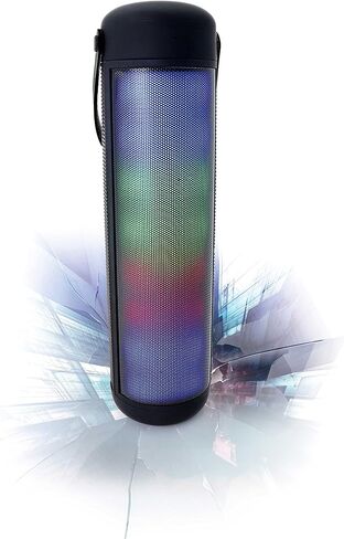 Riptunes Portable Bluetooth Sound Bar with 6 Changing LED Lights, Built-in Mic, Dynamic RGB Stereo Speaker for Desktop/Laptop/Phone/TV, Compatible w/USB/Micro-SD/AUX Line-in - Black in Saudi Arabia
