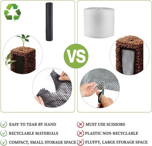 Larcenciel Honeycomb Packing Paper Roll 15"x98' w/Fragile Stickers, Cushioning Kraft Black Wrapping Paper, Biodegradable Packing Material Alternative to Bubble Wrap for Moving Packing Filler Shipping in Saudi Arabia
