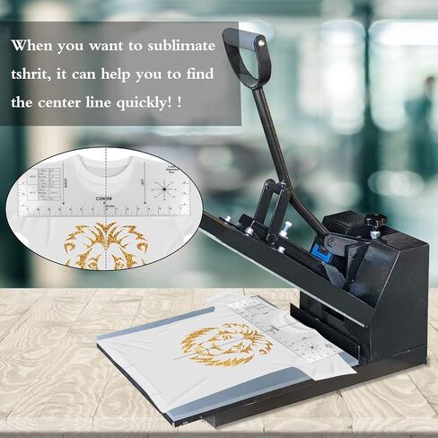 أداة محاذاة تي شيرت Juome، مساطر تي شيرت لتصميمات المركز، مسطرة دليل رسومي تي شيرت أكريليك لوضع الفينيل - أداة HTV (16 × 5 بوصة) in Kuwait