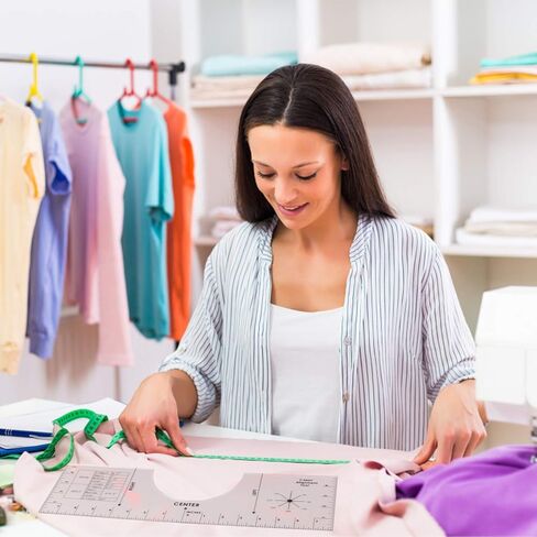 أداة محاذاة تي شيرت Juome، مساطر تي شيرت لتصميمات المركز، مسطرة دليل رسومي تي شيرت أكريليك لوضع الفينيل - أداة HTV (16 × 5 بوصة) in Kuwait