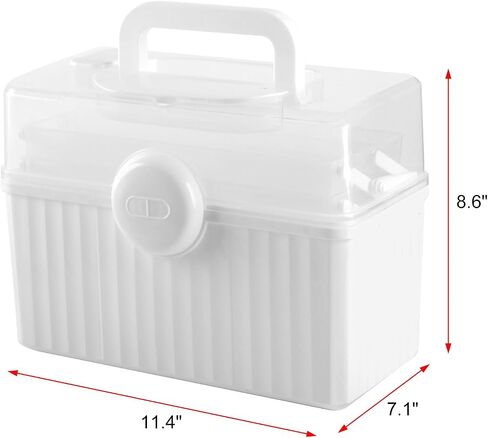 PENCK Empty Family First Box Aid Plastic Medicine Storage Container 3 Layers Portable Emergency Medical Organizer with Handle for Family, Office and Travel (Green-Clear) in Saudi Arabia