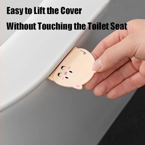2 Pairs Toilet Seat Lifter Self-Adhesive Toilet Seat Handle Seat Cover Lifter Avoid Touching Toilet Seat Lid Lifter Bathroom Accessories (Clear Cat Paw) in Saudi Arabia