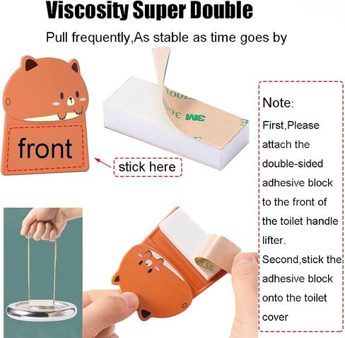 2 Pairs Toilet Seat Lifter Self-Adhesive Toilet Seat Handle Seat Cover Lifter Avoid Touching Toilet Seat Lid Lifter Bathroom Accessories (Clear Cat Paw) in Saudi Arabia