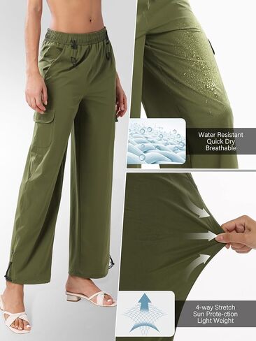 women's Hiking Pants Quick Cool Dry Tactical Cargo Pants Outdoor Casual Work Waterproof Lightweight for Safari Camping… in Saudi Arabia