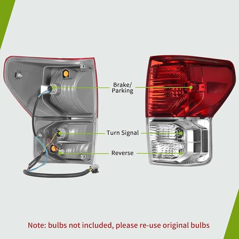 AUTOSAVER88 Tail Lights Assembly Compatible with 10 11 12 13 2010 2011 2012 2013 Tundra, Red Clear OE Replacement Taillights with Harness - Passenger Side in Saudi Arabia