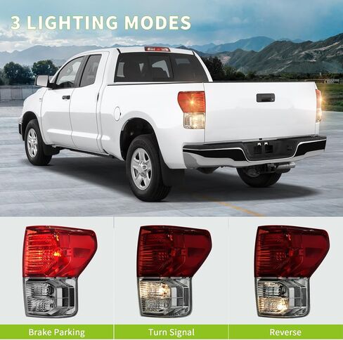 AUTOSAVER88 Tail Lights Assembly Compatible with 10 11 12 13 2010 2011 2012 2013 Tundra, Red Clear OE Replacement Taillights with Harness - Passenger Side in Saudi Arabia