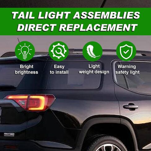 أضواء الذيل متوافقة مع GMC Acadia 2017 2018 2019 المصابيح الخلفية الخلفية LED ضوء الفرامل مع لمبة الجانب الأيسر للسائق الذيل استبدال المصباح GM2804126 84709444 in Kuwait