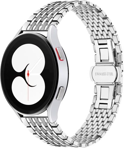 Stainless Steel Bands Compatible for Samsung Galaxy Watch 6/5/4 Band 40mm 44mm, Watch 5 Pro 45mm, Galaxy Watch 6/4 Classic 43mm 47mm 42mm 46mm, Quick Release 20mm Metal Straps for Women Men in Saudi Arabia