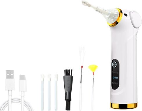 Multi-Functional Electric Ear Wax Removal Tool Ear Cleaning Kit - Drying Ear Canal&Massaging Ear, for Adults and Children (Green) in Saudi Arabia