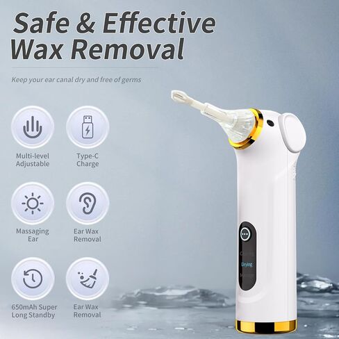 Multi-Functional Electric Ear Wax Removal Tool Ear Cleaning Kit - Drying Ear Canal&Massaging Ear, for Adults and Children (Green) in Saudi Arabia