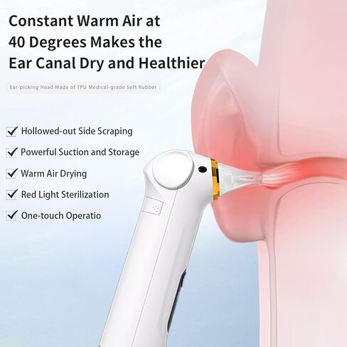 Multi-Functional Electric Ear Wax Removal Tool Ear Cleaning Kit - Drying Ear Canal&Massaging Ear, for Adults and Children (Green) in Saudi Arabia