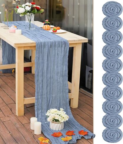 20 Pcs Lavender 10FT Cheesecloth Table Runner 23"x120" Boho Gauze Table Runner Rustic Sheer Runner Romantic Cheese Cloth Long Table Runner for Wedding Arch Bridal Baby Shower Birthday Party Décor in Saudi Arabia