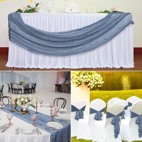 20 Pcs Lavender 10FT Cheesecloth Table Runner 23"x120" Boho Gauze Table Runner Rustic Sheer Runner Romantic Cheese Cloth Long Table Runner for Wedding Arch Bridal Baby Shower Birthday Party Décor in Saudi Arabia