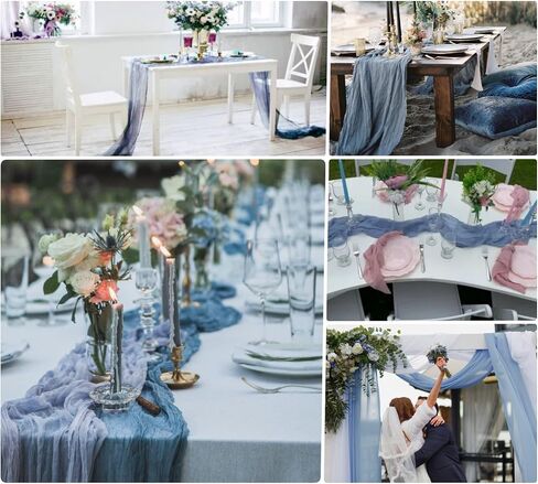 20 Pcs Lavender 10FT Cheesecloth Table Runner 23"x120" Boho Gauze Table Runner Rustic Sheer Runner Romantic Cheese Cloth Long Table Runner for Wedding Arch Bridal Baby Shower Birthday Party Décor in Saudi Arabia