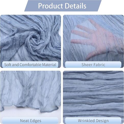 20 Pcs Lavender 10FT Cheesecloth Table Runner 23"x120" Boho Gauze Table Runner Rustic Sheer Runner Romantic Cheese Cloth Long Table Runner for Wedding Arch Bridal Baby Shower Birthday Party Décor in Saudi Arabia