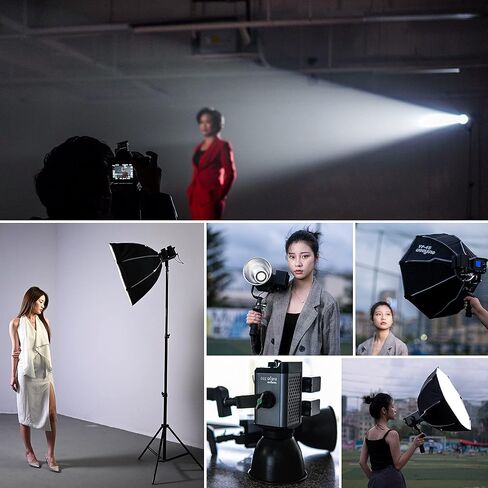 Weeylite المحمولة 60W Studio COB LED ضوء مستمر للفيديو مع Softbox، 2500K-8500K CRI 95+ مجموعة إضاءة ثنائية اللون قابلة للتعتيم مع التطبيق/جهاز التحكم عن بعد لتصوير الفيديو على YouTube in Kuwait