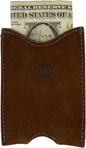 Hide & Drink, Rustic Leather Pocket Sleeve Wallet, for Easy Travelers, Commuters, Card Holder Handmade, Includes 101 Year Warranty (Bourbon Brown) in Saudi Arabia