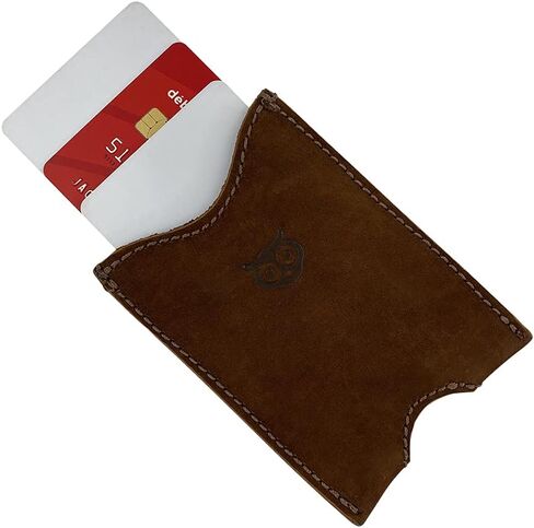 Hide & Drink, Rustic Leather Pocket Sleeve Wallet, for Easy Travelers, Commuters, Card Holder Handmade, Includes 101 Year Warranty (Bourbon Brown) in Saudi Arabia