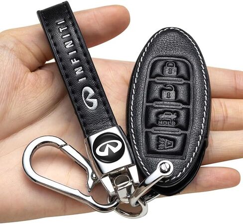 Key Cover fob Holder ,Key case Replacement for Infiniti G Series G37 JX35 Q Series Q50 Q60S Q70L QX EX FX M 4 Button All Models Keyless Entry Key Cover case with Keychains, Large in Saudi Arabia