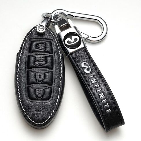 Key Cover fob Holder ,Key case Replacement for Infiniti G Series G37 JX35 Q Series Q50 Q60S Q70L QX EX FX M 4 Button All Models Keyless Entry Key Cover case with Keychains, Large in Saudi Arabia
