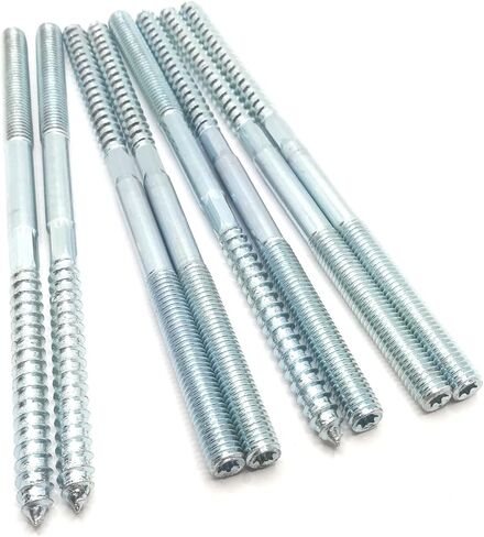 Hanger Bolt M8x79 Silvery Double Headed Bolt Self-Tapping Screw with Hexagon for Furniture 8Pcs in Saudi Arabia