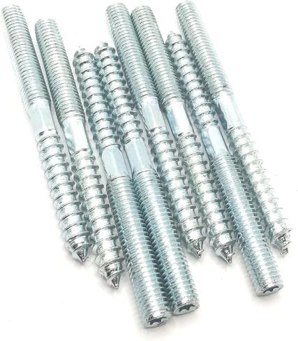 Hanger Bolt M8x79 Silvery Double Headed Bolt Self-Tapping Screw with Hexagon for Furniture 8Pcs in Saudi Arabia