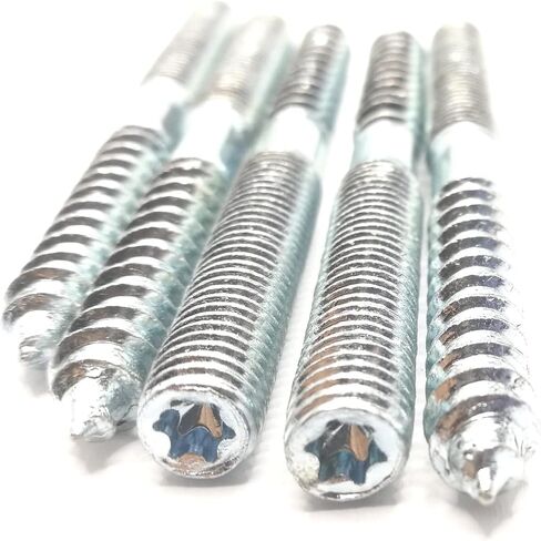 Hanger Bolt M8x79 Silvery Double Headed Bolt Self-Tapping Screw with Hexagon for Furniture 8Pcs in Saudi Arabia