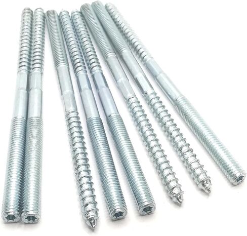 Hanger Bolt M8x79 Silvery Double Headed Bolt Self-Tapping Screw with Hexagon for Furniture 8Pcs in Saudi Arabia