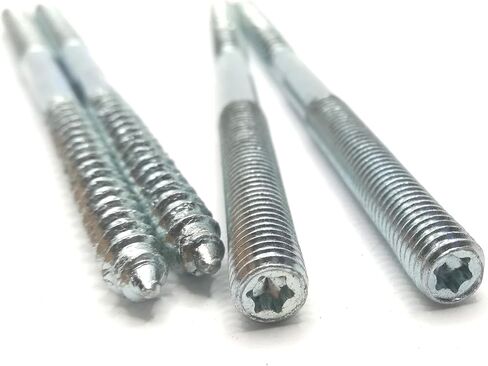 Hanger Bolt M8x79 Silvery Double Headed Bolt Self-Tapping Screw with Hexagon for Furniture 8Pcs in Saudi Arabia