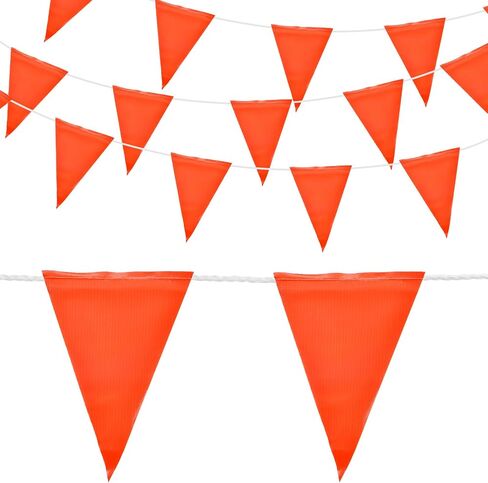 MECCANIXITY 98ft 45pcs Caution Pennant Banner Flags Perimeter Marking Safety Flag for Traffic Construction Warning, Green in Kuwait