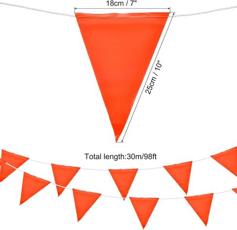 MECCANIXITY 98ft 45pcs Caution Pennant Banner Flags Perimeter Marking Safety Flag for Traffic Construction Warning, Green in Kuwait