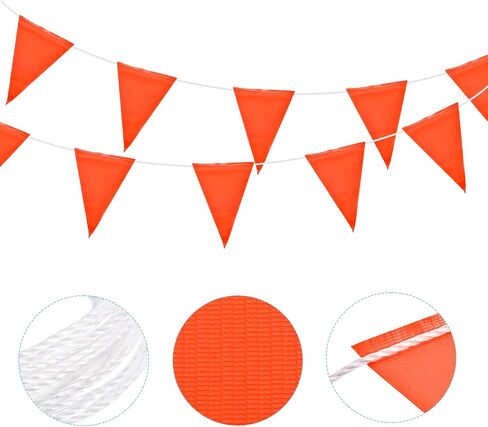 MECCANIXITY 98ft 45pcs Caution Pennant Banner Flags Perimeter Marking Safety Flag for Traffic Construction Warning, Green in Kuwait