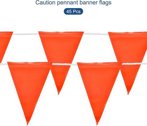 MECCANIXITY 98ft 45pcs Caution Pennant Banner Flags Perimeter Marking Safety Flag for Traffic Construction Warning, Green in Kuwait