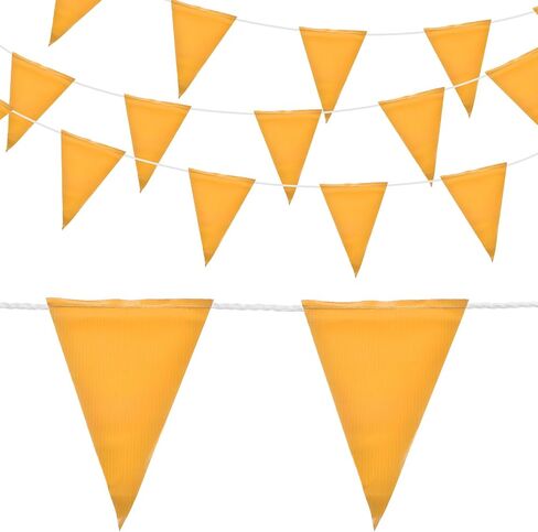 MECCANIXITY 98ft 45pcs Caution Pennant Banner Flags Perimeter Marking Safety Flag for Traffic Construction Warning, Green in Kuwait
