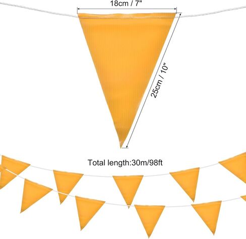 MECCANIXITY 98ft 45pcs Caution Pennant Banner Flags Perimeter Marking Safety Flag for Traffic Construction Warning, Green in Kuwait