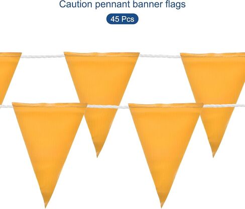 MECCANIXITY 98ft 45pcs Caution Pennant Banner Flags Perimeter Marking Safety Flag for Traffic Construction Warning, Green in Kuwait