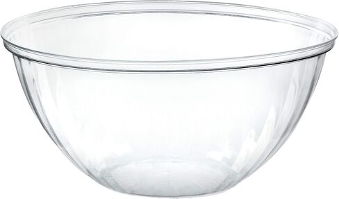 PLASTICPRO Disposable 150 Ounce Round Crystal Clear Plastic Serving Bowls for Snack or Chip ,Candy Dish, Party Salad Container Pack of 2 in Saudi Arabia