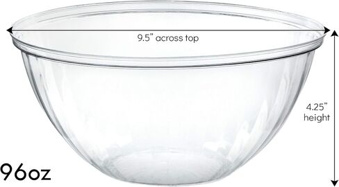 PLASTICPRO Disposable 150 Ounce Round Crystal Clear Plastic Serving Bowls for Snack or Chip ,Candy Dish, Party Salad Container Pack of 2 in Saudi Arabia