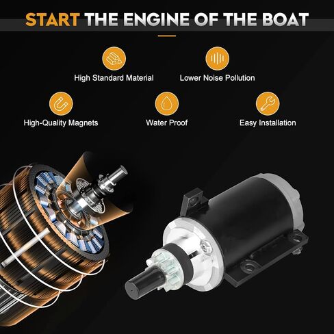 SAB0115 مشغل كهربائي متوافق مع Johnson OMC Evinrude Outboard Marine 50 60 65 70 75 hp 70hp 75hp MOT2001, 5370, 110240, 410-21004, 386657, 585050, 585197, 586281 in Saudi Arabia