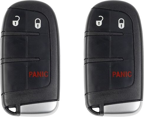 قطعتان من قطع المفاتيح البديلة من Dasbecan متوافقة مع Chrysler 300 2011- 2018، Dodge Charger 2011-2018، Challenger 2015-2018، Dart 2014-2016، Journey 2011-2020 تحل محل M3N-40821302 3 أزرار in Saudi Arabia