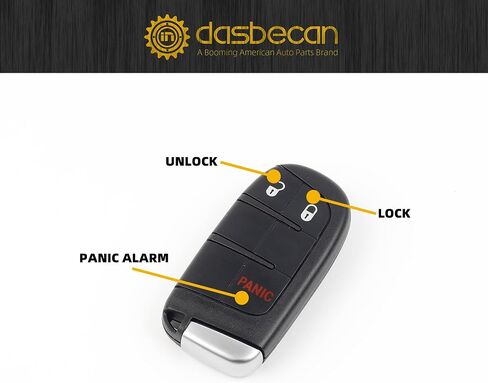 قطعتان من قطع المفاتيح البديلة من Dasbecan متوافقة مع Chrysler 300 2011- 2018، Dodge Charger 2011-2018، Challenger 2015-2018، Dart 2014-2016، Journey 2011-2020 تحل محل M3N-40821302 3 أزرار in Saudi Arabia